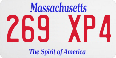 MA license plate 269XP4