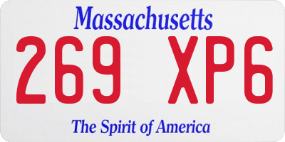 MA license plate 269XP6