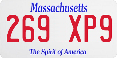 MA license plate 269XP9