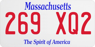 MA license plate 269XQ2
