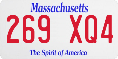 MA license plate 269XQ4