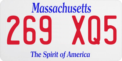 MA license plate 269XQ5