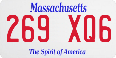 MA license plate 269XQ6
