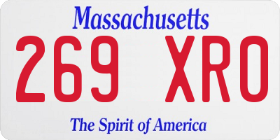 MA license plate 269XR0