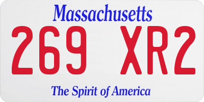 MA license plate 269XR2