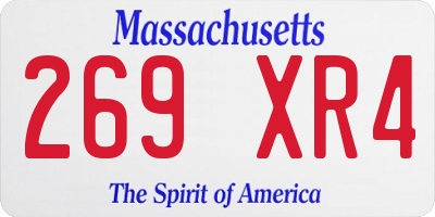 MA license plate 269XR4