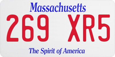 MA license plate 269XR5