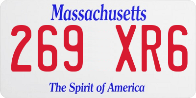 MA license plate 269XR6