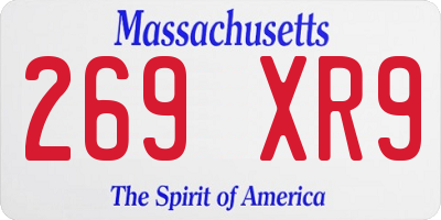 MA license plate 269XR9