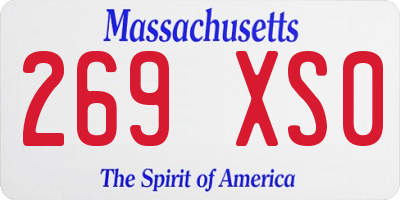 MA license plate 269XS0