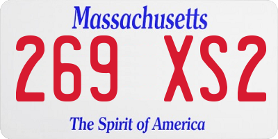 MA license plate 269XS2