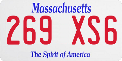MA license plate 269XS6