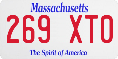 MA license plate 269XT0