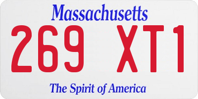 MA license plate 269XT1