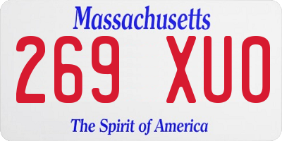 MA license plate 269XU0
