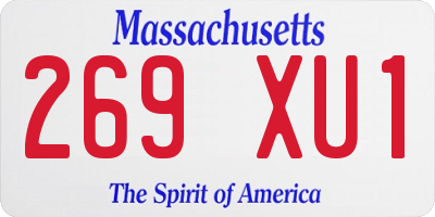 MA license plate 269XU1