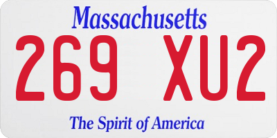 MA license plate 269XU2