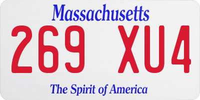 MA license plate 269XU4