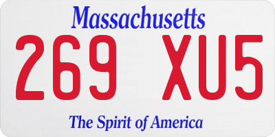 MA license plate 269XU5