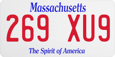 MA license plate 269XU9