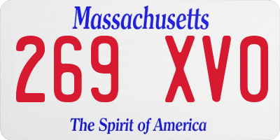 MA license plate 269XV0