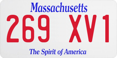 MA license plate 269XV1