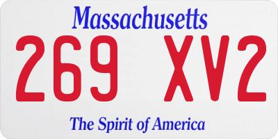 MA license plate 269XV2