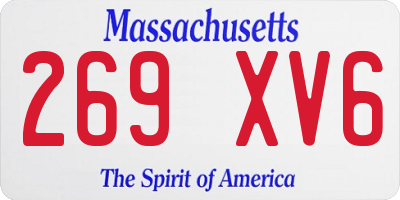 MA license plate 269XV6
