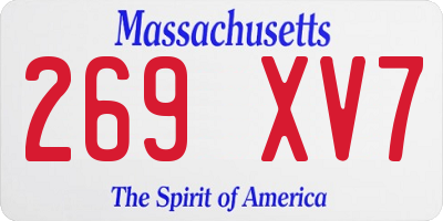MA license plate 269XV7