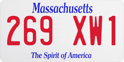 MA license plate 269XW1