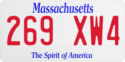 MA license plate 269XW4