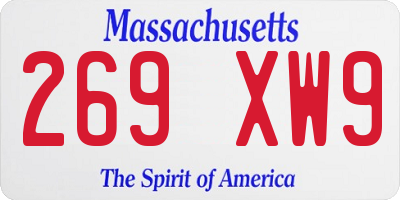 MA license plate 269XW9