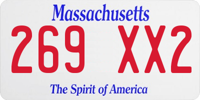 MA license plate 269XX2