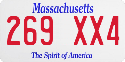 MA license plate 269XX4