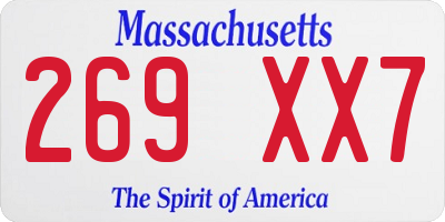 MA license plate 269XX7