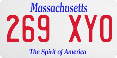 MA license plate 269XY0