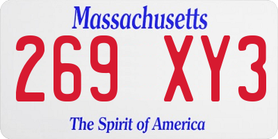 MA license plate 269XY3