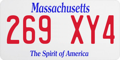 MA license plate 269XY4
