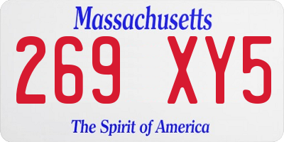 MA license plate 269XY5