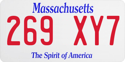 MA license plate 269XY7