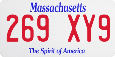 MA license plate 269XY9