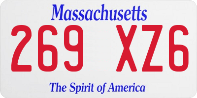 MA license plate 269XZ6