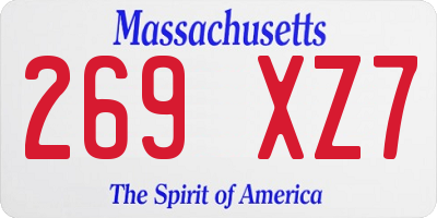 MA license plate 269XZ7