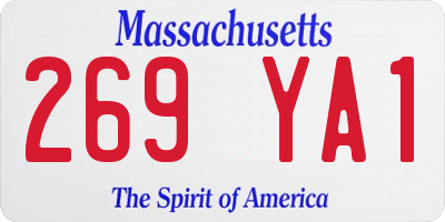 MA license plate 269YA1
