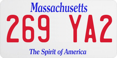 MA license plate 269YA2
