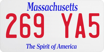 MA license plate 269YA5
