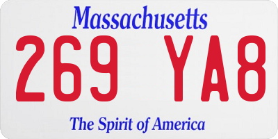 MA license plate 269YA8