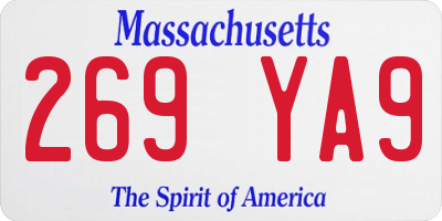 MA license plate 269YA9