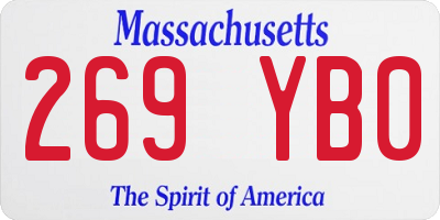 MA license plate 269YB0