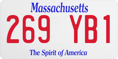 MA license plate 269YB1